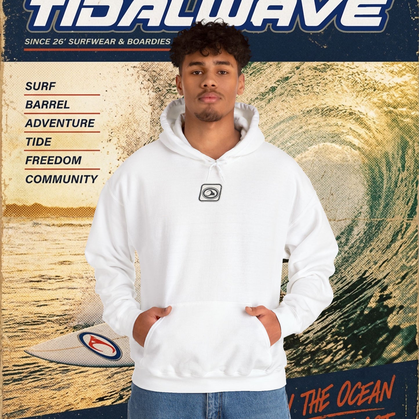 TideWave "Minimal Boardies" logo - Hoodie