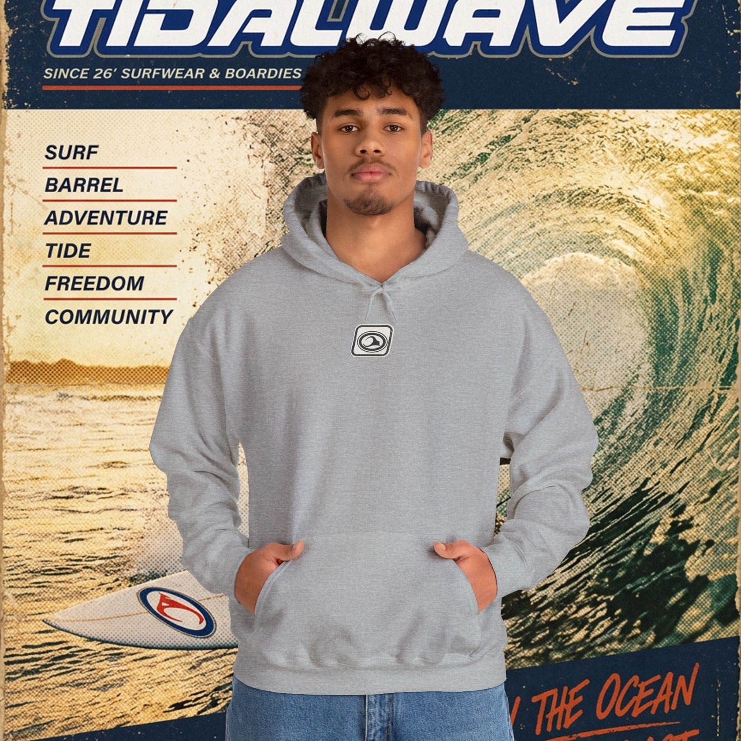 TideWave "Minimal Boardies" logo - Hoodie