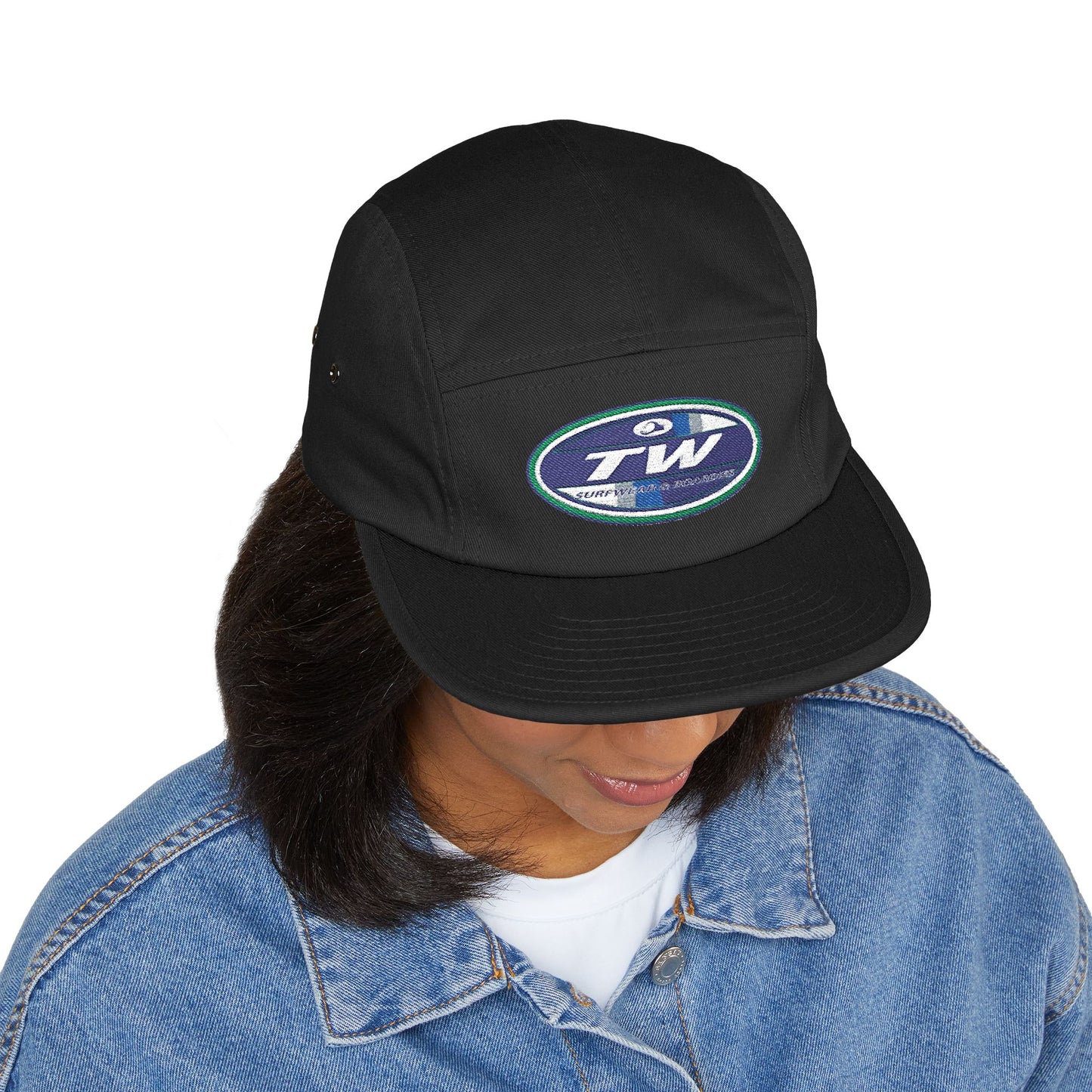 Embroidered 5-Panel Cap — TW Surf Patch Hat