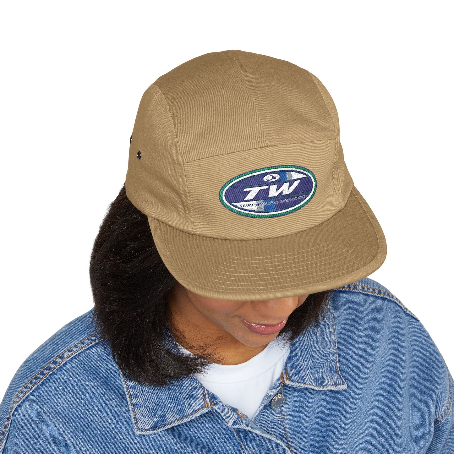 Embroidered 5-Panel Cap — TW Surf Patch Hat