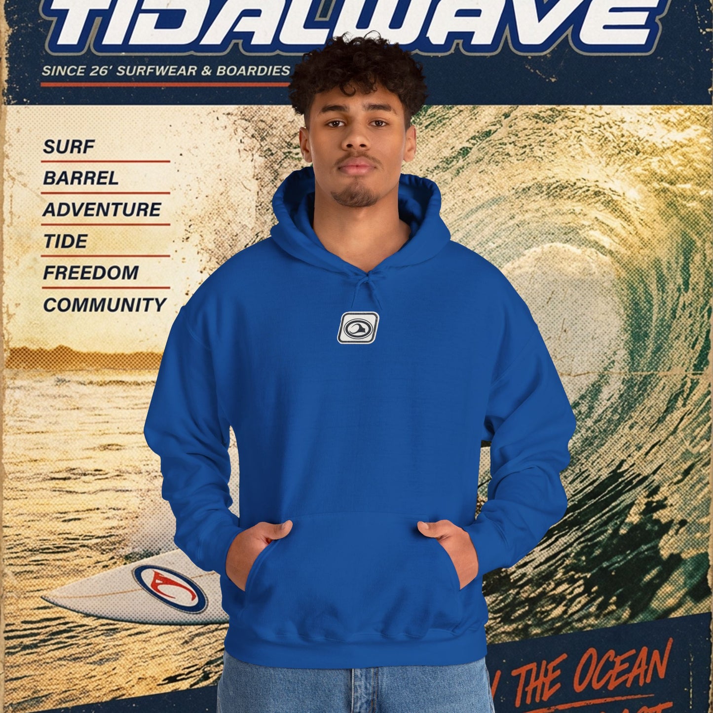 TideWave "Minimal Boardies" logo - Hoodie