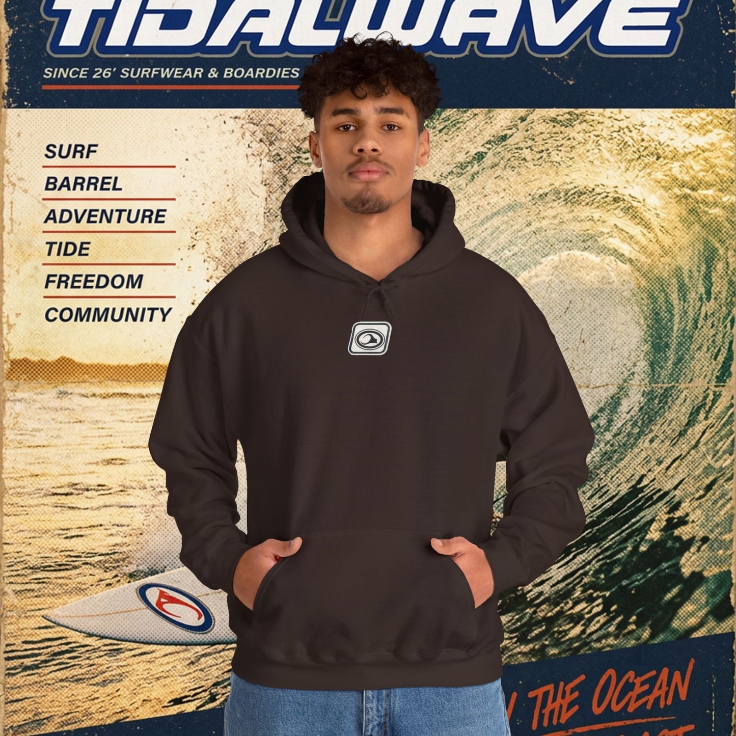 TideWave "Minimal Boardies" logo - Hoodie