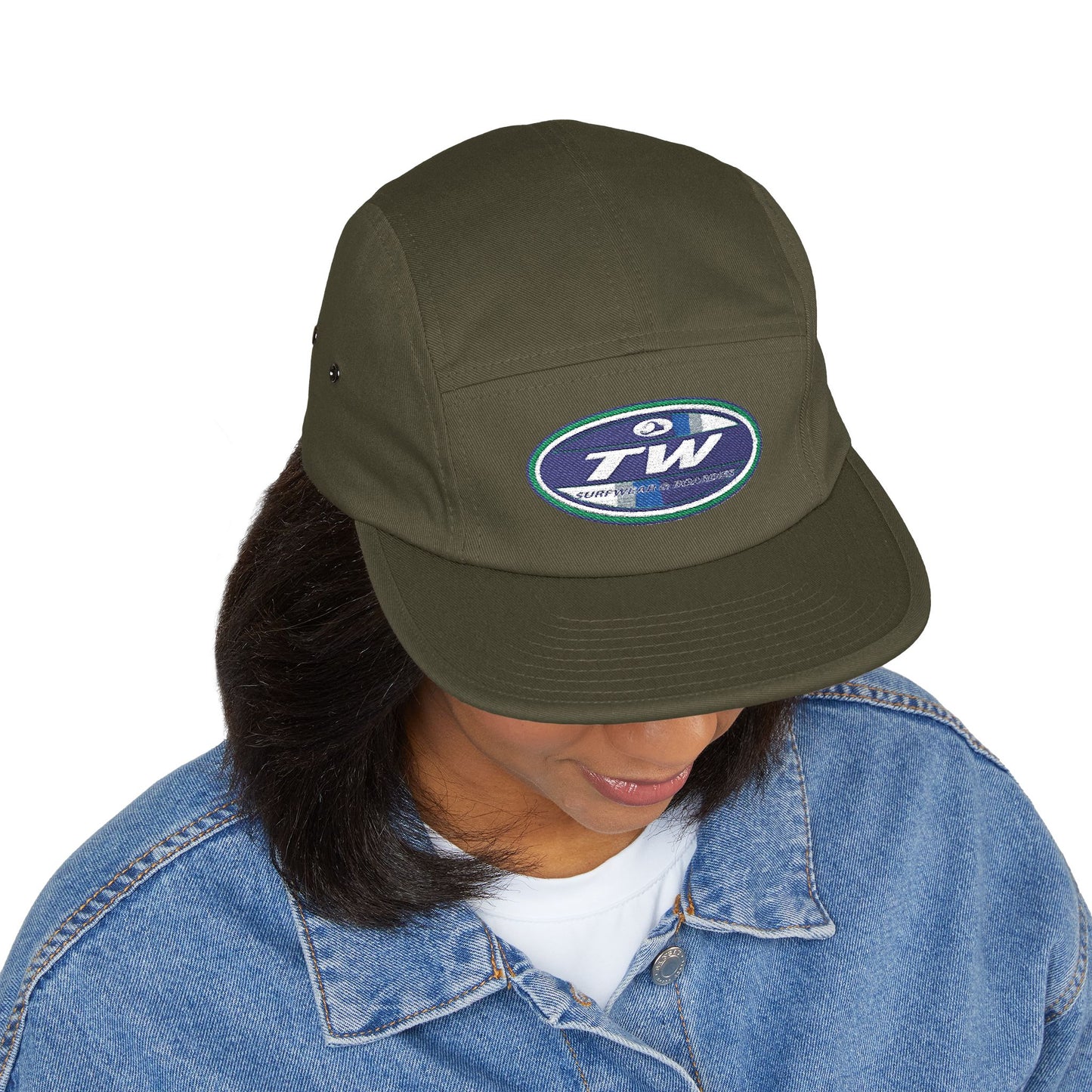 Embroidered 5-Panel Cap — TW Surf Patch Hat