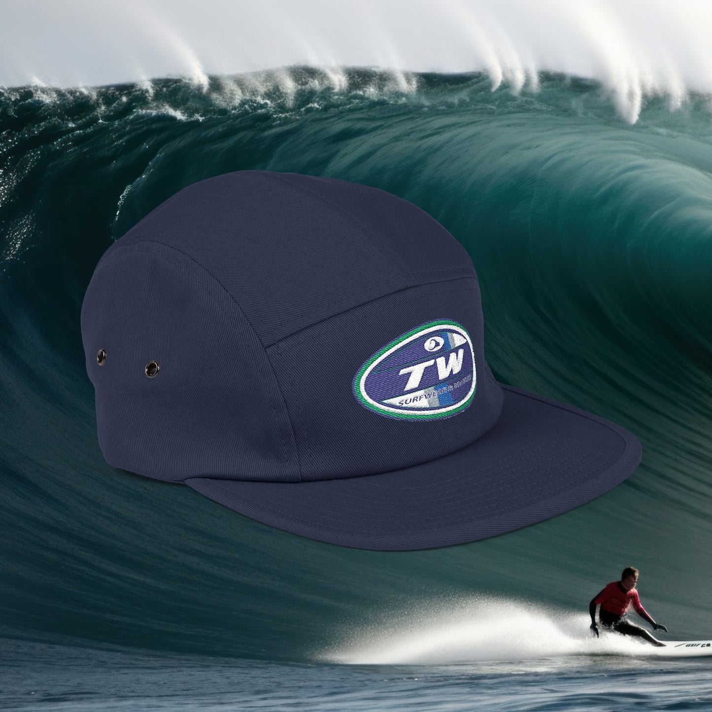 Embroidered 5-Panel Cap — TW Surf Patch Hat
