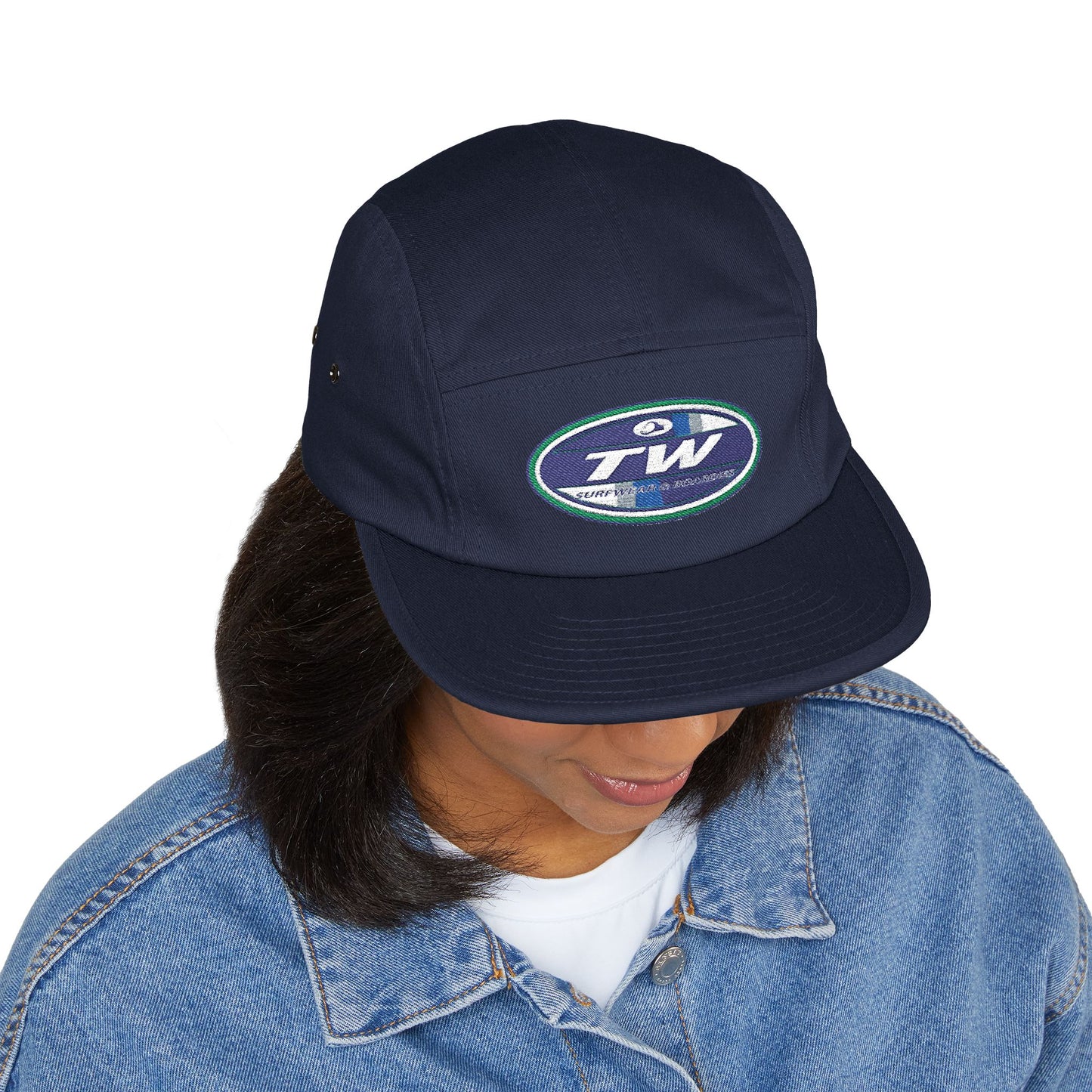 Embroidered 5-Panel Cap — TW Surf Patch Hat