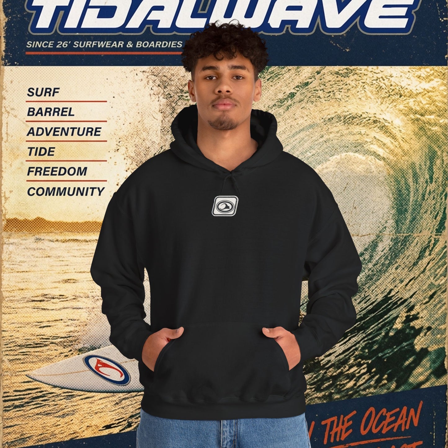 TideWave "Minimal Boardies" logo - Hoodie