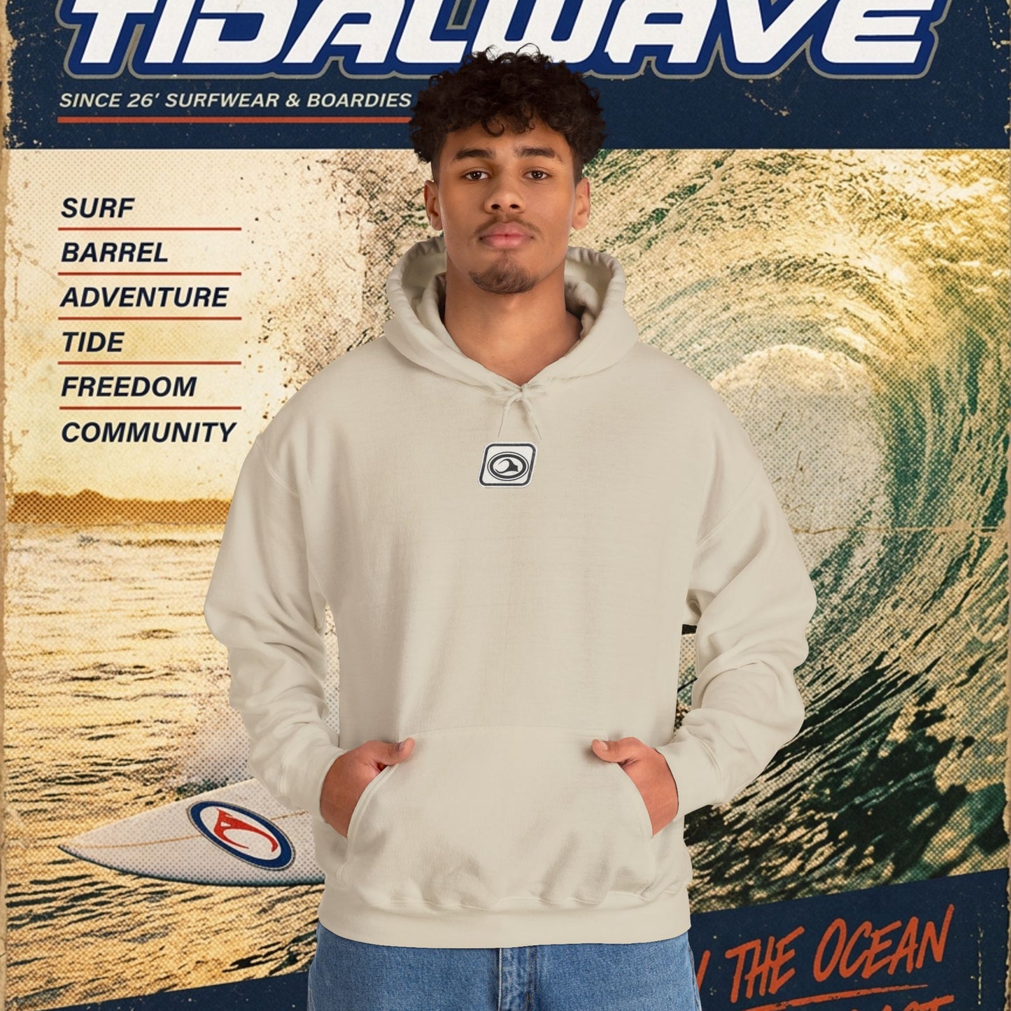 TideWave "Minimal Boardies" logo - Hoodie