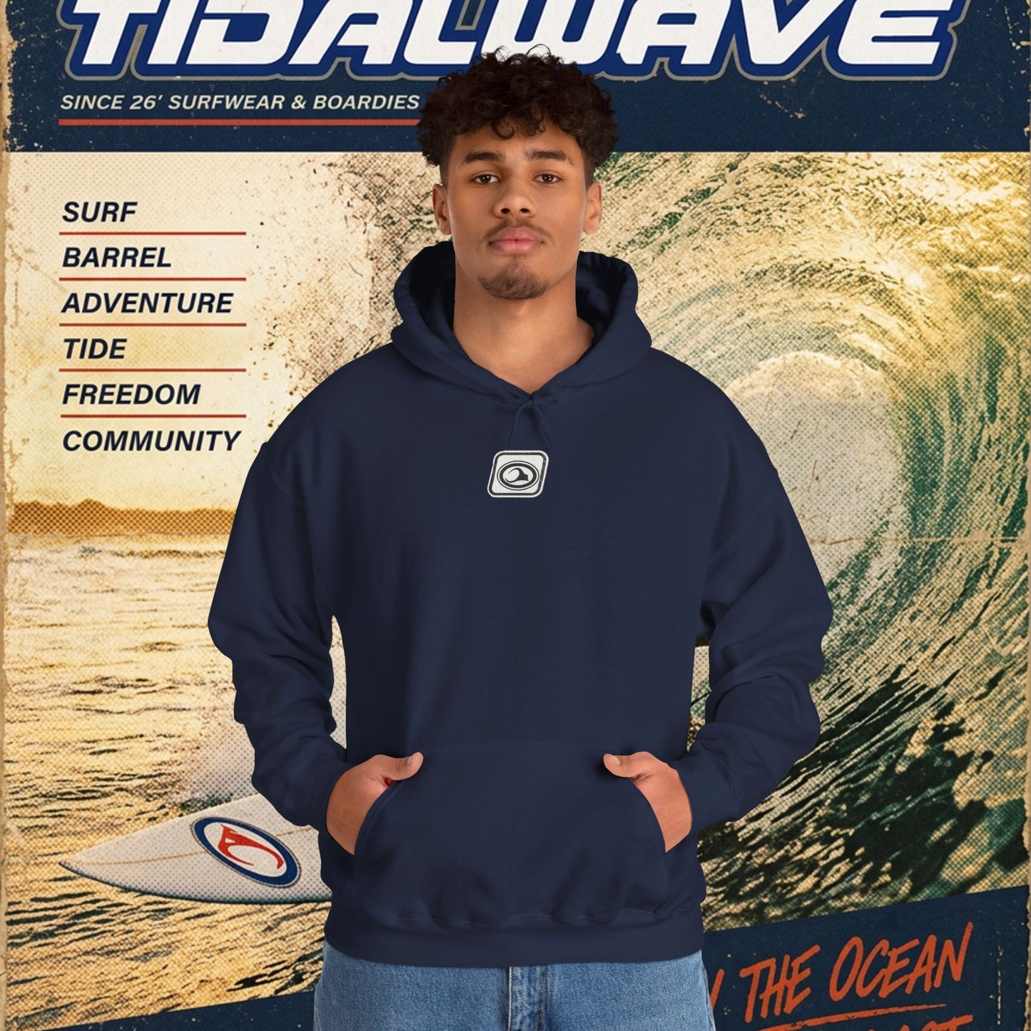 TideWave "Minimal Boardies" logo - Hoodie