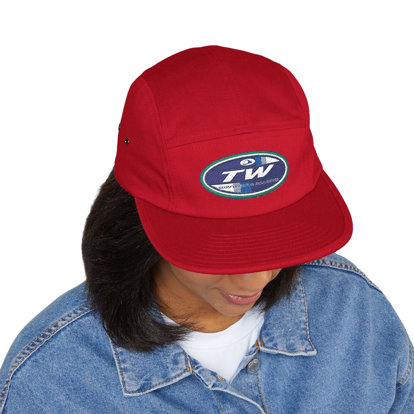 Embroidered 5-Panel Cap — TW Surf Patch Hat